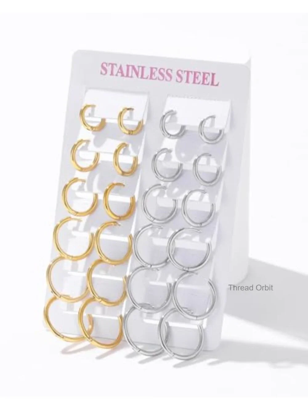 12 Pairs 14K Gold and Silver Plated Huggie Hoop Earrings Set Lightweight